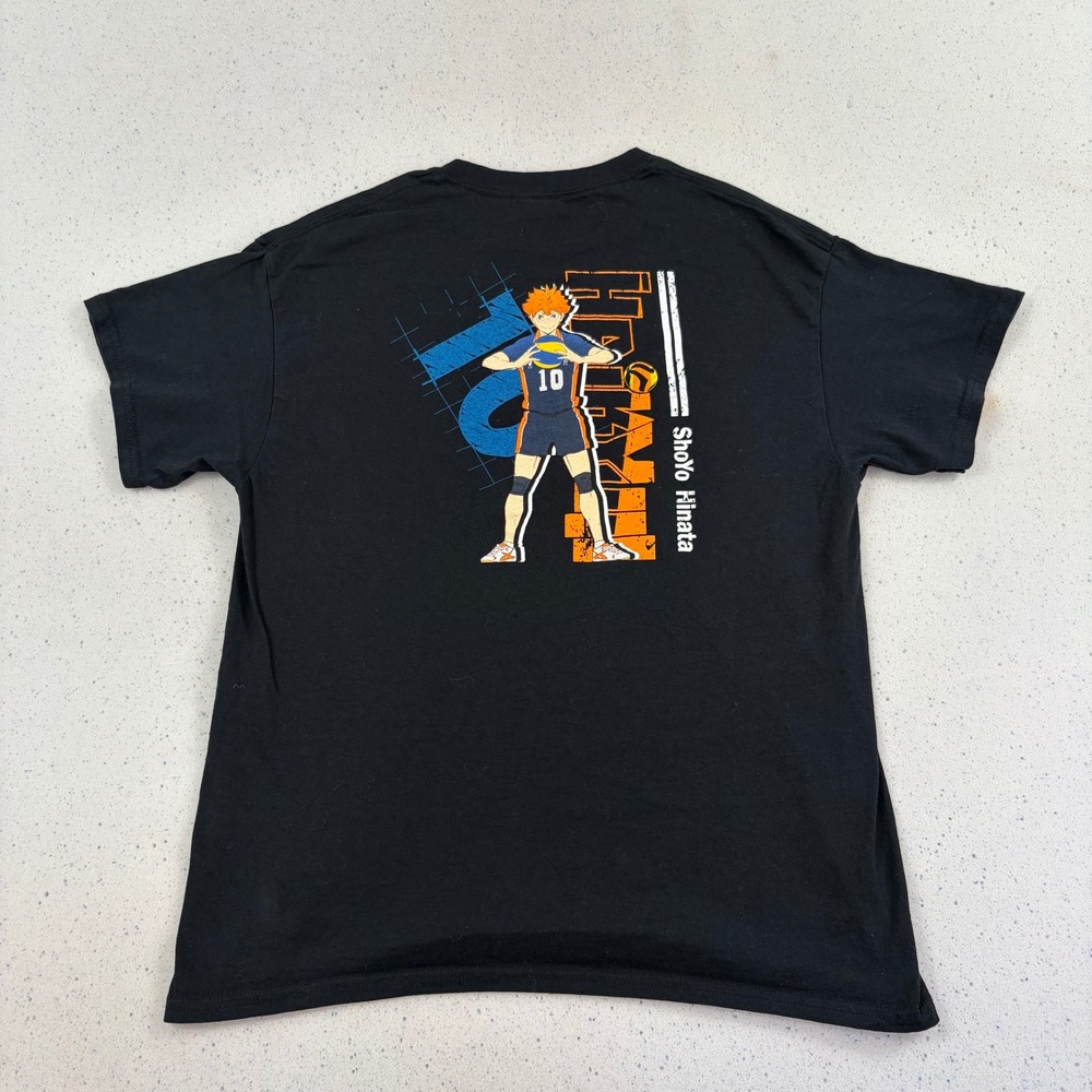 Haikyuu Mens T-Shirt Black Graphic‎ L Shoyo Hinata 10 Animecore Streetwear